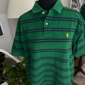 Polo by Ralph Lauren Green and Blue Striped Shirt